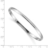 14k White Gold 4mm Solid Polished Half-Round Slip-On Round Bangle Bracelet DB315
