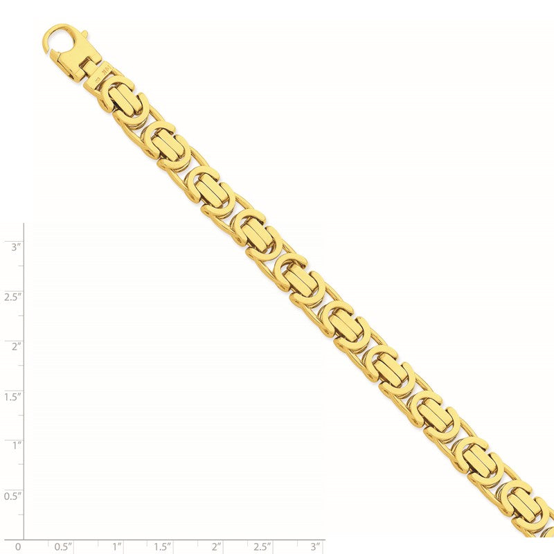 14K 20 inch 10.1mm Hand Polished Byzantine Link with Lobster Clasp Chain LK415