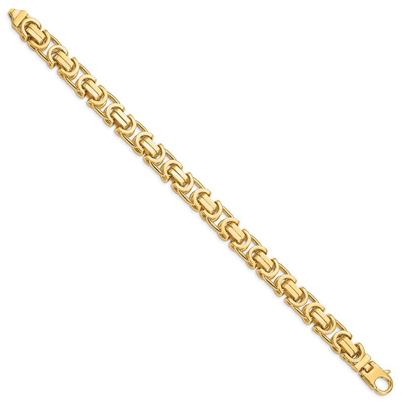 14K 20 inch 10.1mm Hand Polished Byzantine Link with Lobster Clasp Chain LK415
