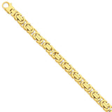 14K 20 inch 10.1mm Hand Polished Byzantine Link with Lobster Clasp Chain LK415