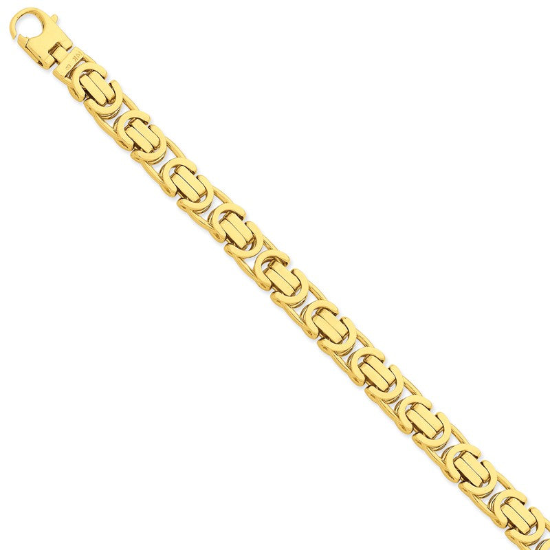 14K 20 inch 10.1mm Hand Polished Byzantine Link with Lobster Clasp Chain LK415