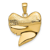 14K Solid Polished 3-D Shark Tooth Pendant C2613