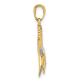 14K and White Rhodium Sailfish Pendant K4192