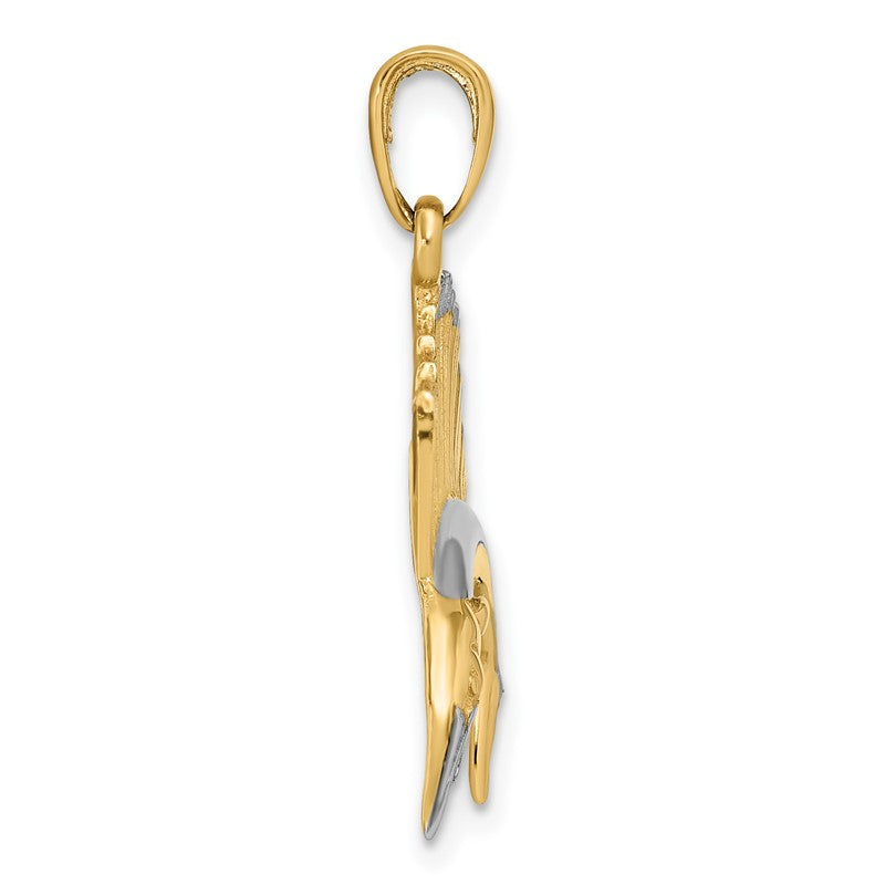 14K and White Rhodium Sailfish Pendant K4192