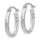 14k White Gold 2.75x18mm Polished Oval Tube Hoop Earrings TF113