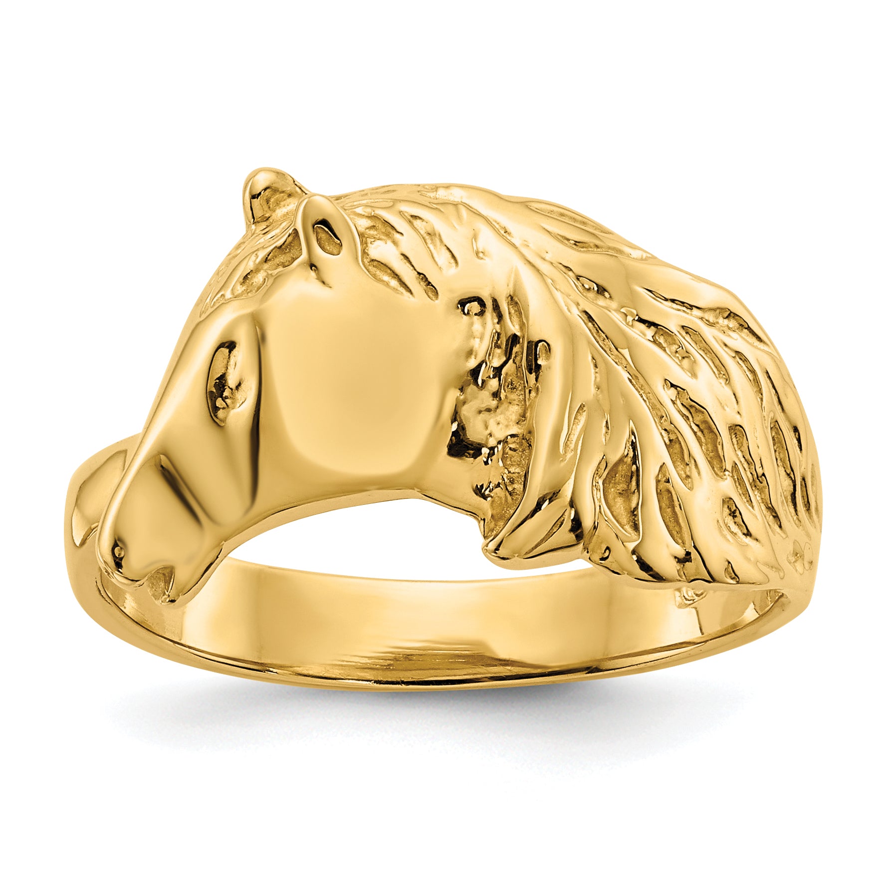 14K Polished Horse Head Ring K5781