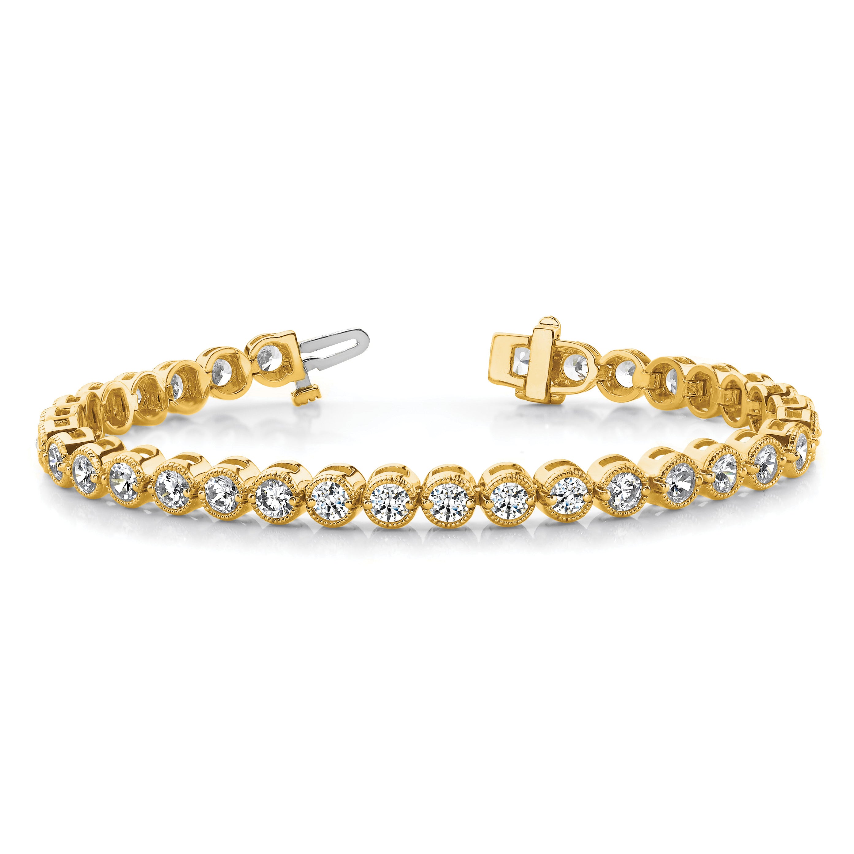 14k Complete 2.13 carat Round A Diamond 2-prong 7 inch Tennis Bracelet X2896A