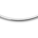 14k White Gold Polished 4mm Standard Weight 16 inch Domed Omega Necklace OW4