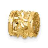 14k Diamond-cut Mini Plumeria Barrel Slide K4275