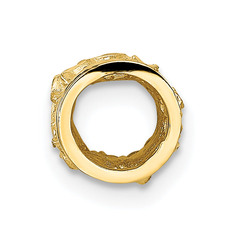 14k Diamond-cut Mini Plumeria Barrel Slide K4275