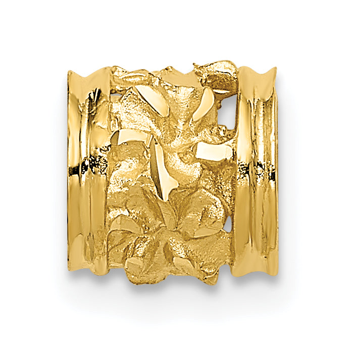 14k Diamond-cut Mini Plumeria Barrel Slide K4275