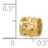 14k Diamond-cut Mini Plumeria Barrel Slide K4275