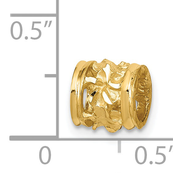 14k Diamond-cut Mini Plumeria Barrel Slide K4275