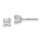 14k White Gold AAA Quality Complete Princess Cut Diamond Earring XWAP5AAA