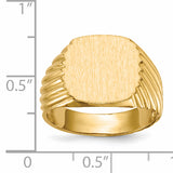 14k 13.5x13.5 Open Back Mens Signet Ring RS324