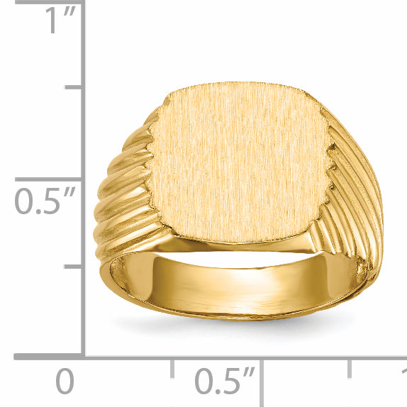 14k 13.5x13.5 Open Back Mens Signet Ring RS324