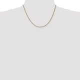 14K 10 inch  1.8mm Diamond-cut Milano Rope with Lobster Clasp Anklet MIL030