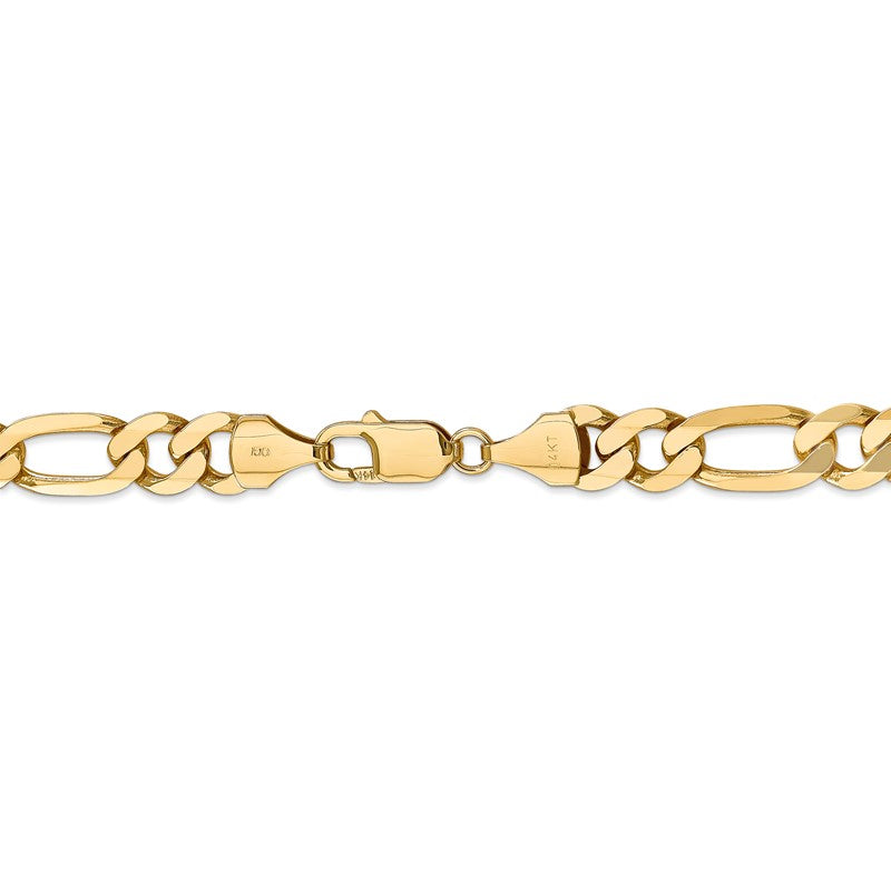 14K 26 inch 8.75mm Flat Figaro with Lobster Clasp Chain FFL220