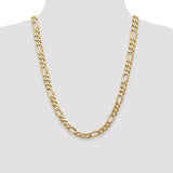 14K 26 inch 8.75mm Flat Figaro with Lobster Clasp Chain FFL220