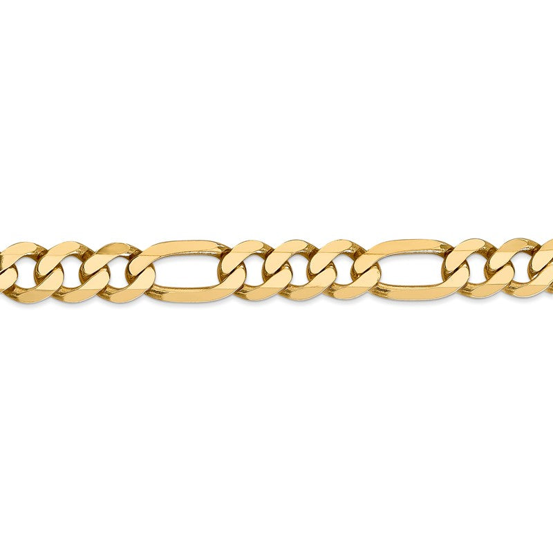 14K 26 inch 8.75mm Flat Figaro with Lobster Clasp Chain FFL220