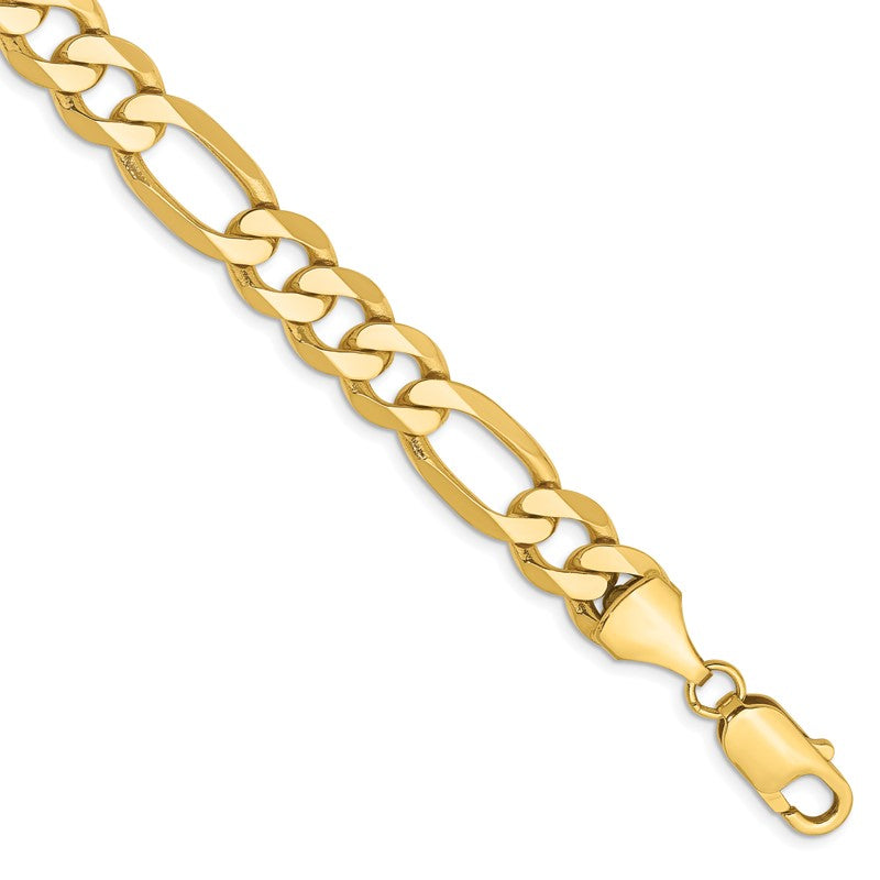 14K 26 inch 8.75mm Flat Figaro with Lobster Clasp Chain FFL220
