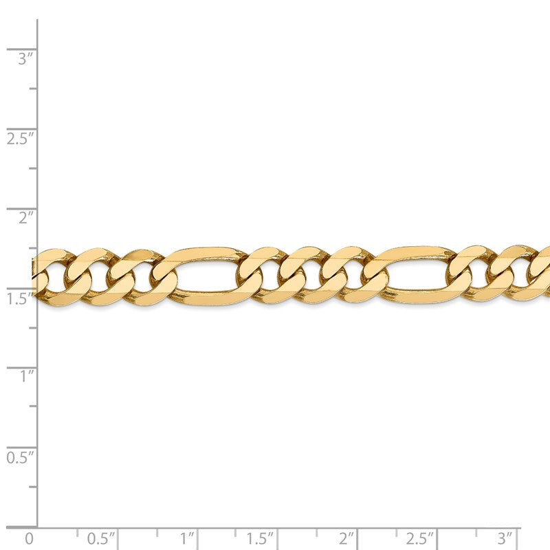 14K 26 inch 8.75mm Flat Figaro with Lobster Clasp Chain FFL220