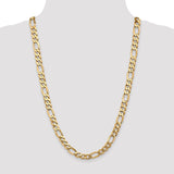 14K 26 inch 8.75mm Flat Figaro with Lobster Clasp Chain FFL220
