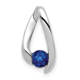 14k White Gold 4mm Round Sapphire Chain Slide XP949S