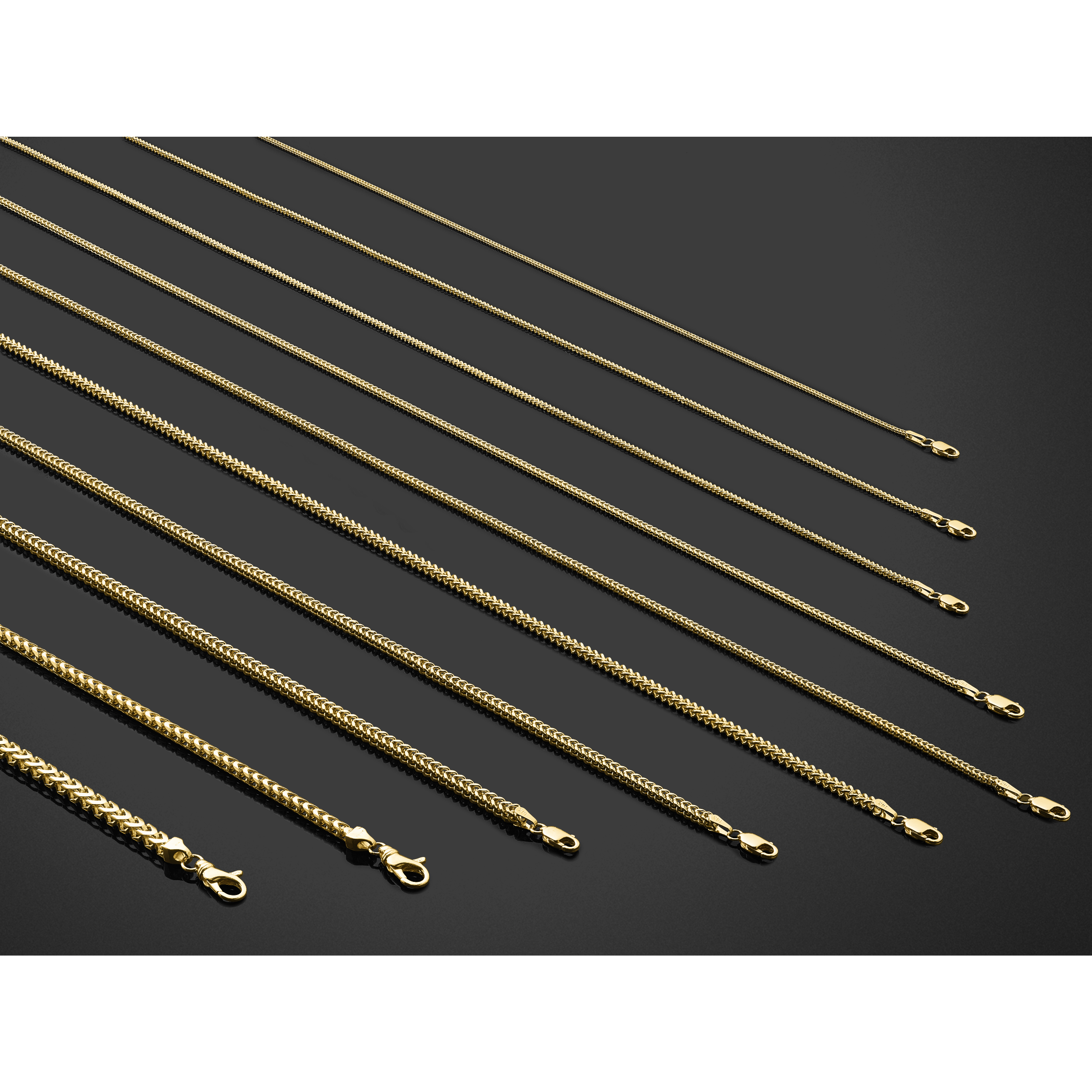 14K 18 inch 3mm Franco with Fancy Lobster Clasp Chain FRA100