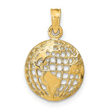 14k Polished Cut-out Globe Pendant D1208