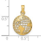 14k Polished Cut-out Globe Pendant D1208