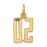 14k Small Elongated Number 50 Charm LES50