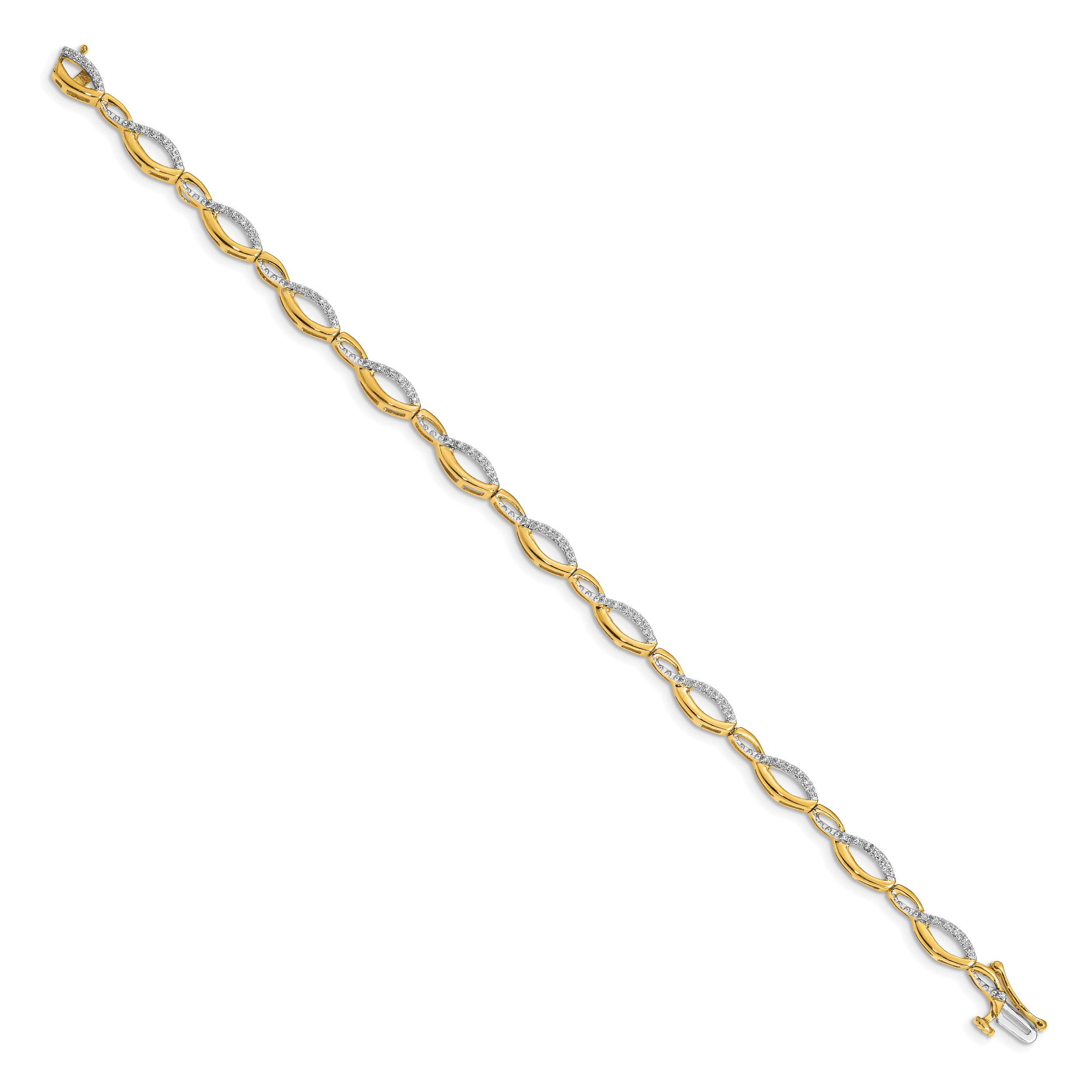 14k Complete 1/4 carat Diamond Fancy Link 7 inch Bracelet BM4635