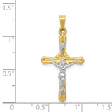 14K Two-tone Polished Inri Crucifix Pendant XR1648