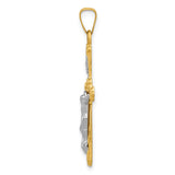 14K Two-tone Polished Inri Crucifix Pendant XR1648