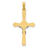 14K Two-tone Polished Inri Crucifix Pendant XR1648