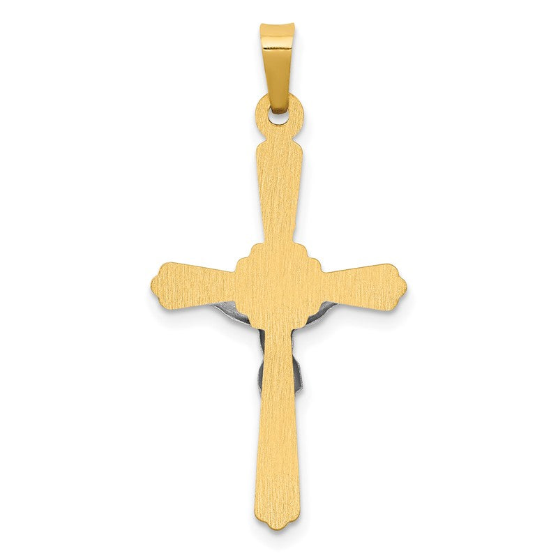 14K Two-tone Polished Inri Crucifix Pendant XR1648