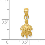 14K Turtle Pendant K3299