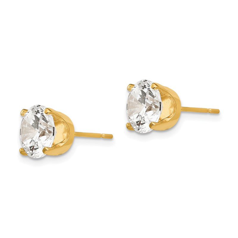 14k 8mm Round CZ Stud Earrings XD14CZ
