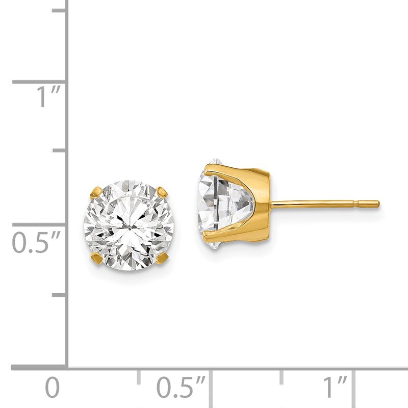 14k 8mm Round CZ Stud Earrings XD14CZ