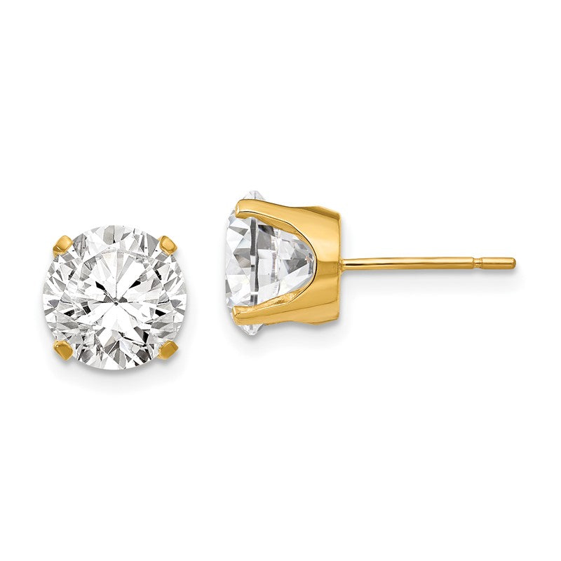 14k 8mm Round CZ Stud Earrings XD14CZ