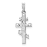 14k White Gold Eastern Orthodox Cross Charm XR498