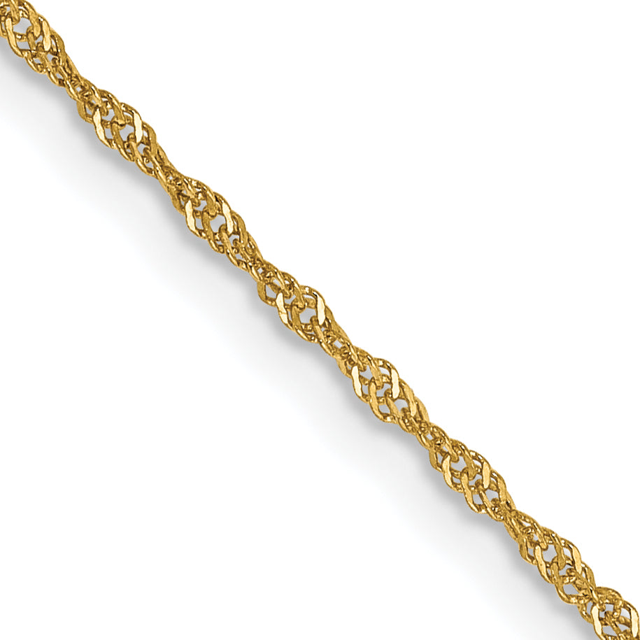 14K 14 inch 1.10mm Singapore with Spring Ring Clasp Chain PEN9