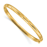 14k 3/16 Oversize Florentine Engraved 5.00mm Hinged Round Bangle Bracelet FE3/16O