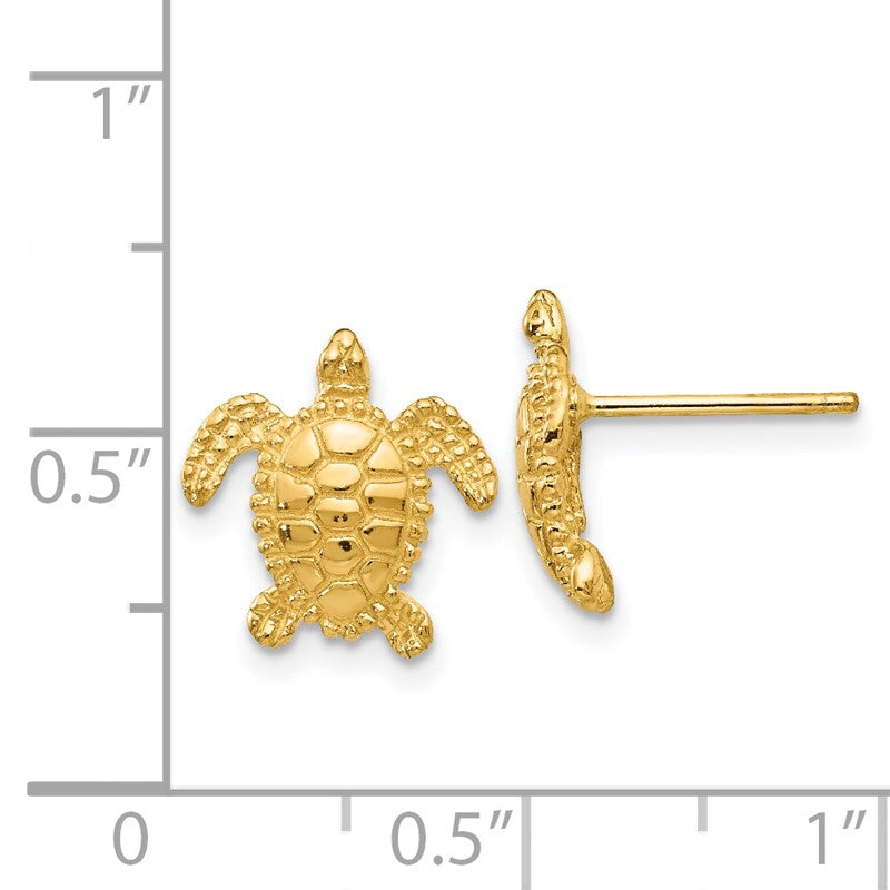 14k Sea Turtle Post Earrings TC604