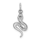14k White Gold Solid Polished Snake Charm K1010