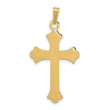 14k Textured and Polished Fleur de lis Cross Pendant XR1448