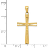 14k Reversible Satin/Diamond-cut Cross Pendant K6166