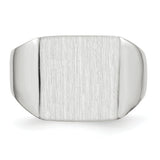 14k White Gold 13.0x13.5mm Open Back Satin Mens Signet Ring RS613