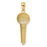 14k and White Rhodium Microphone Pendant YC999